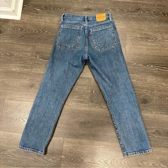 Levi's Premium Wedgie Straight High Rise Exposed Button Fly Jeans Sz 26 - Picture 3 of 14